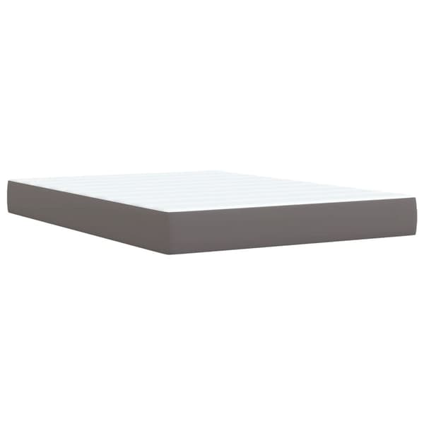 vidaXL Ramsäng med madrass grå 160x200 cm konstläder Grå