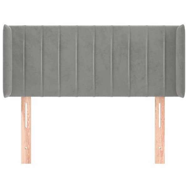 vidaXL Sänggavel med kanter ljusgrå 93x16x78/88 cm sammet Grå