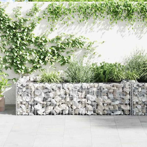 vidaXL Gabionblomlåda 180 x 90 50 cm Silver