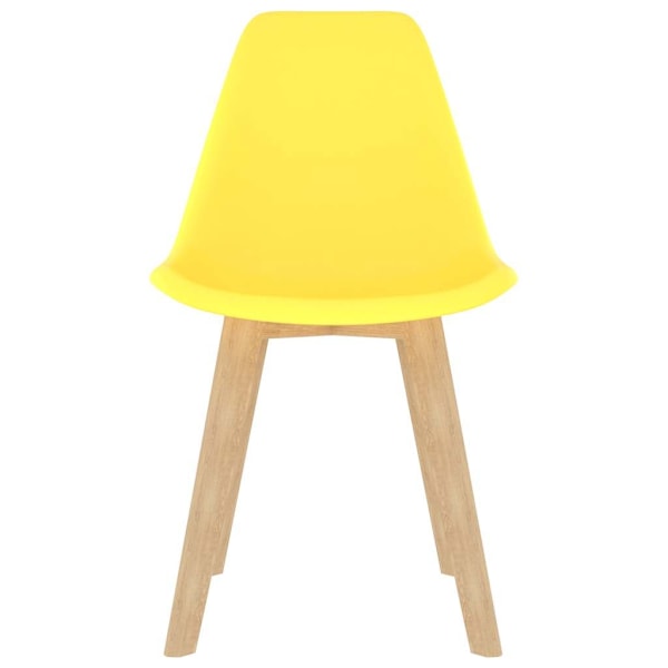 vidaXL Matstolar 2 st gul plast Gul