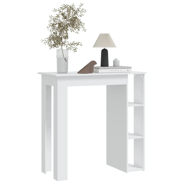 vidaXL Barbord med hylla vit 102x50x103,5 cm konstruerat trä Vit