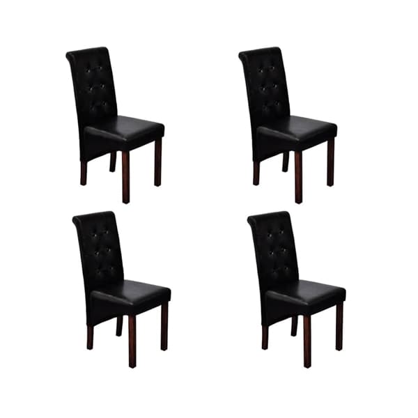 vidaXL Köksstol Anton svart 4-pack Svart
