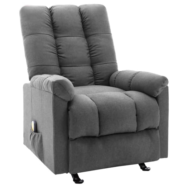 vidaXL Massagefåtölj ljusgrå tyg grå
