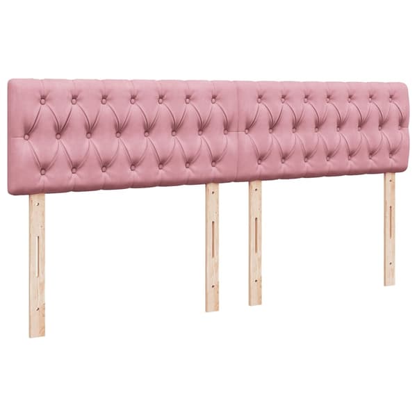 vidaXL Ramsäng med madrass rosa 200x200 cm sammet Rosa