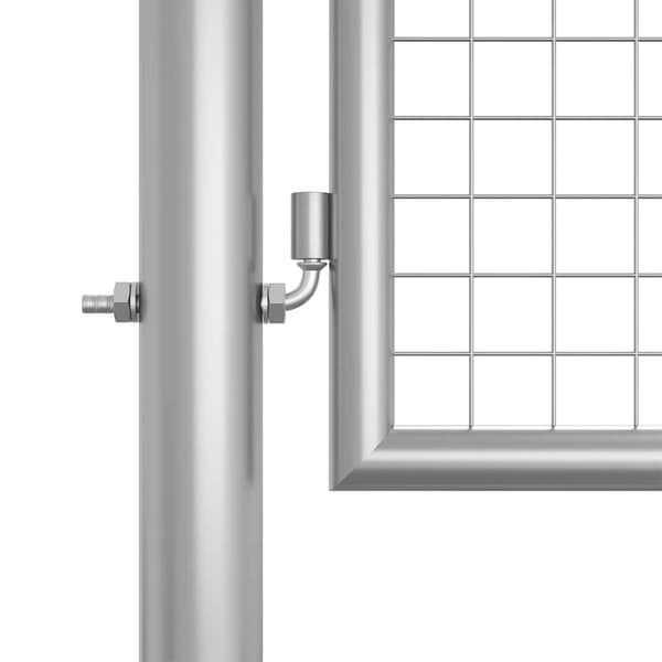 vidaXL Trädgårdsgrind galvaniserat stål 400x125 cm silver Silver