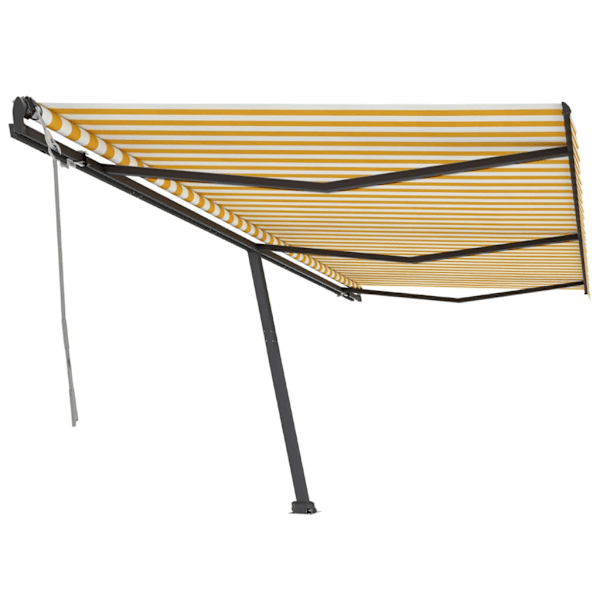 vidaXL Fristående markis manuellt infällbar 600x350 cm gul/vit Gul