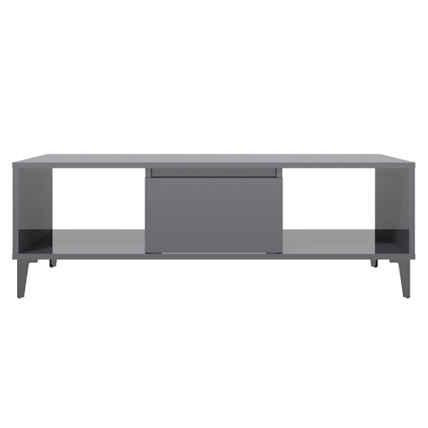 vidaXL Soffbord grå högglans 103,5x60x35 cm konstruerat trä grå