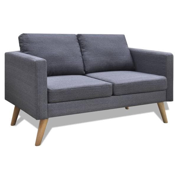 vidaXL Soffa i tyg 2-sitsig mörkgrå grå