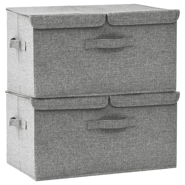 vidaXL Förvaringslåda 2 st tyg 50x30x25 cm grå grå