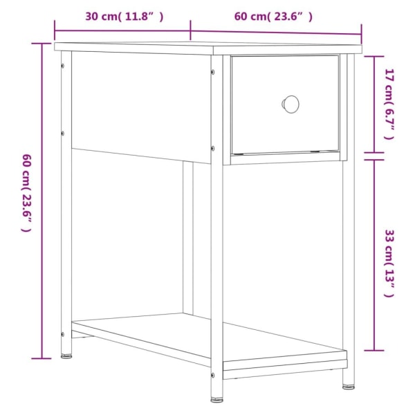 vidaXL Sängbord svart 30x60x60 cm konstruerat trä Svart