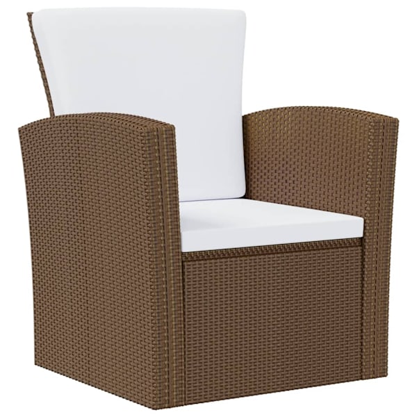 vidaXL Loungegrupp med dynor 8 delar konstrotting brun Brun