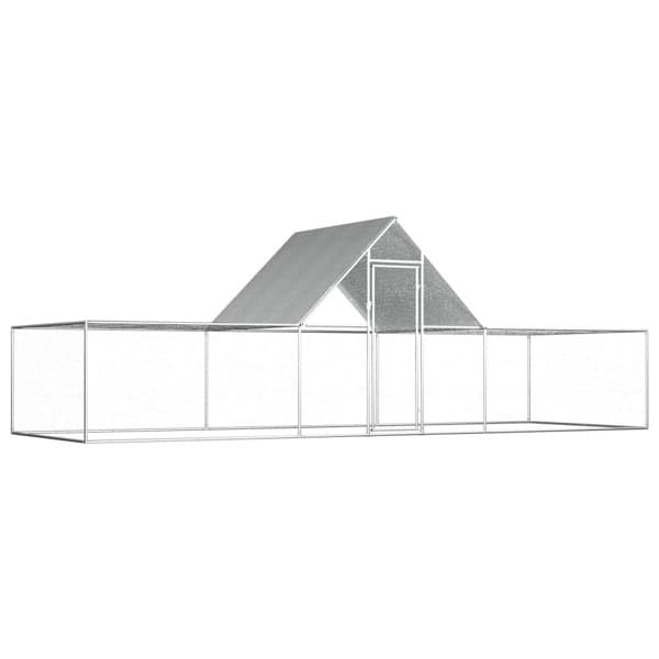 vidaXL Hönsbur 6x2x2 m galvaniserat stål Silver