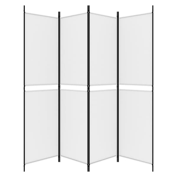 vidaXL Rumsavdelare 4 paneler vit 200x200 cm tyg Vit