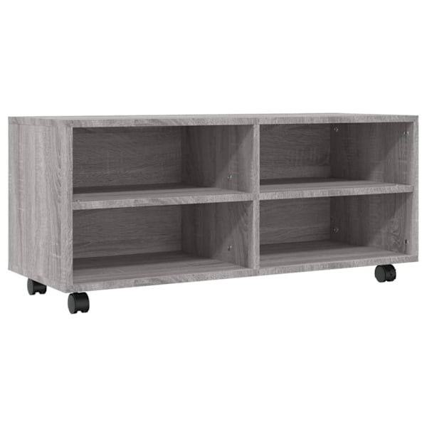 vidaXL Tv-bänk med hjul grå sonoma 90x35x35 cm konstruerat trä Grå