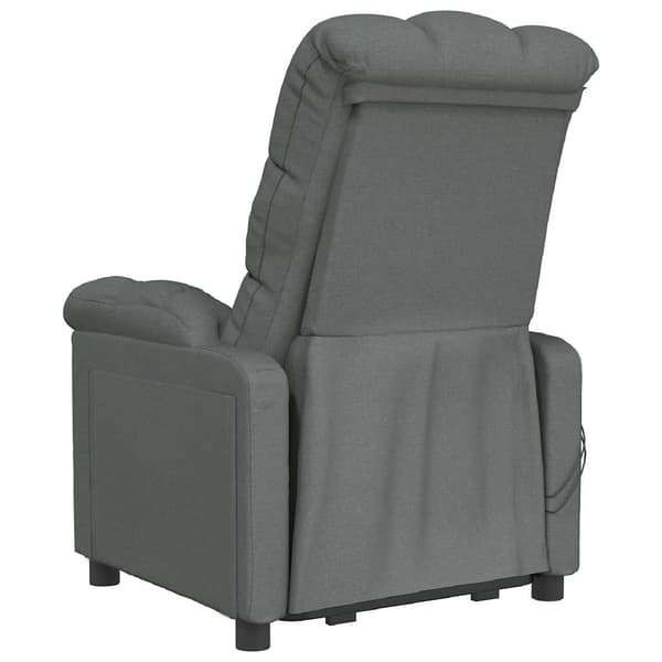 vidaXL Elektrisk massagefåtölj mörkgrå tyg grå