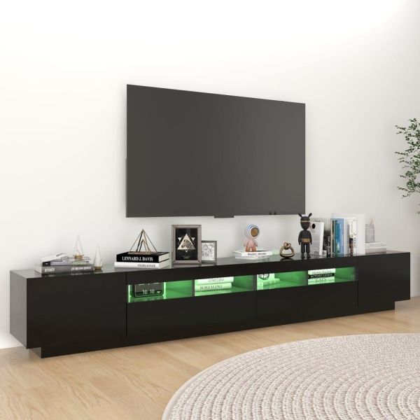 vidaXL TV-bänk med LED-belysning svart 260x35x40 cm Svart