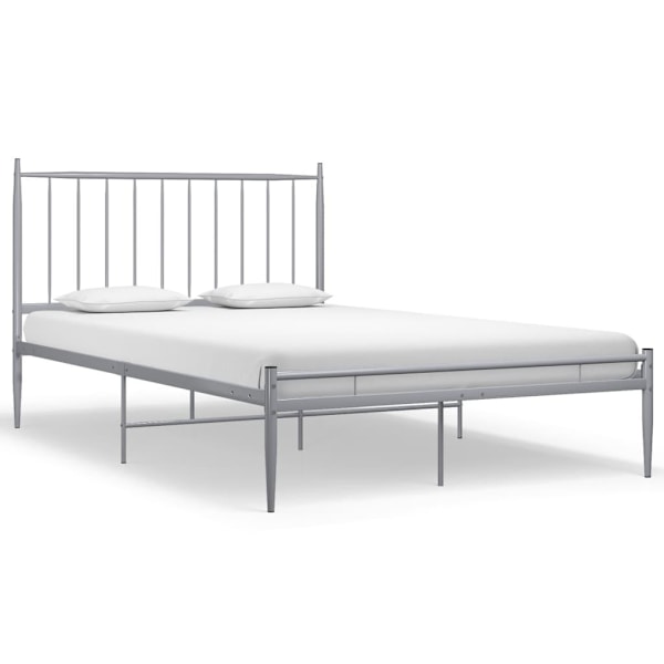 vidaXL Sängram grå metall 120x200 cm grå