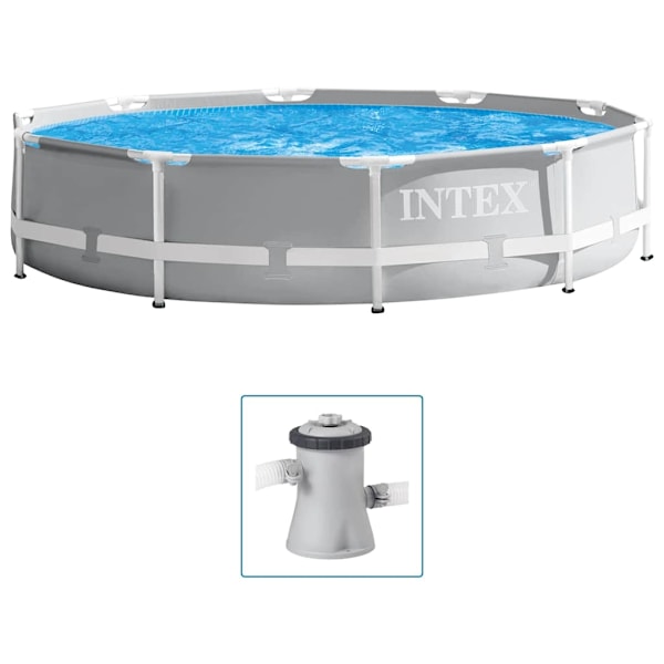 INTEX Prism Frame Premium-poolset 305x76 cm Grå