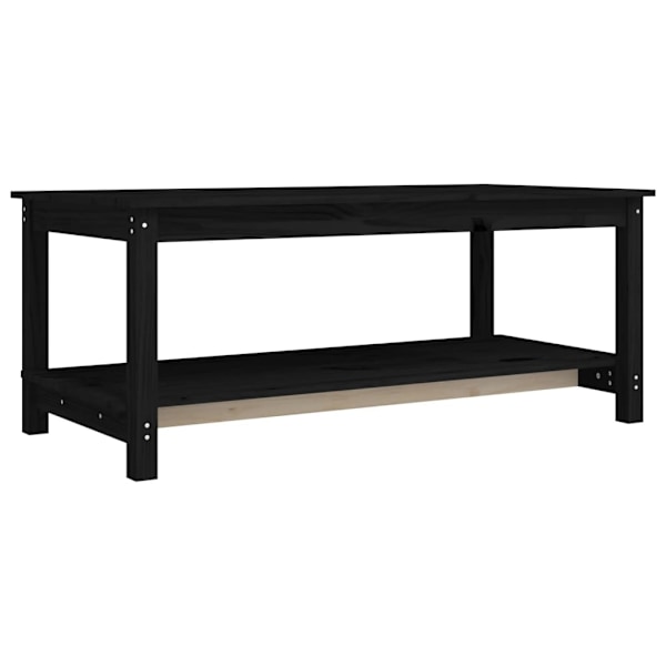 vidaXL Soffbord svart 110x55x45 cm massiv furu Svart