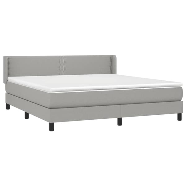 vidaXL Ramsäng med madrass ljusgrå 180x200 cm tyg Grå