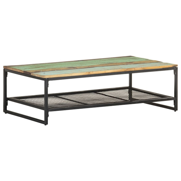 vidaXL Soffbord 110x60x35 cm massivt återvunnet trä Brun