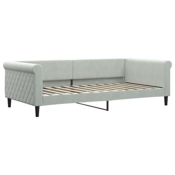 vidaXL Dagbädd med madrass ljusgrå 100x200 cm sammet Grå