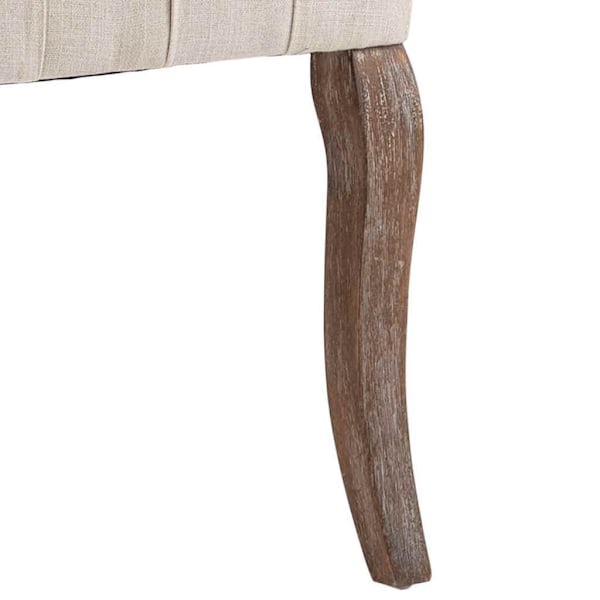 vidaXL Matstolar 2 st beige linnedesign tyg Beige