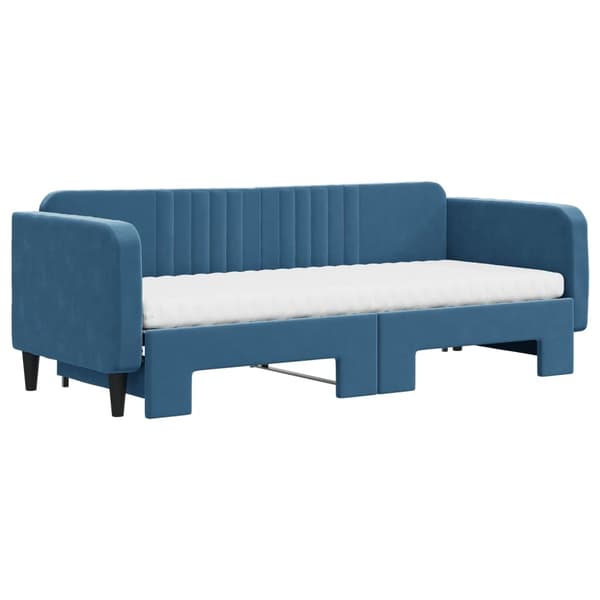 vidaXL Dagbädd utdragbar med madrasser blå 80x200 cm sammet Blå
