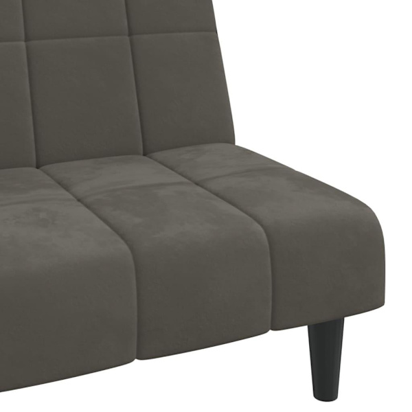 vidaXL Bäddsoffa 2-sits mörkgrå sammet grå