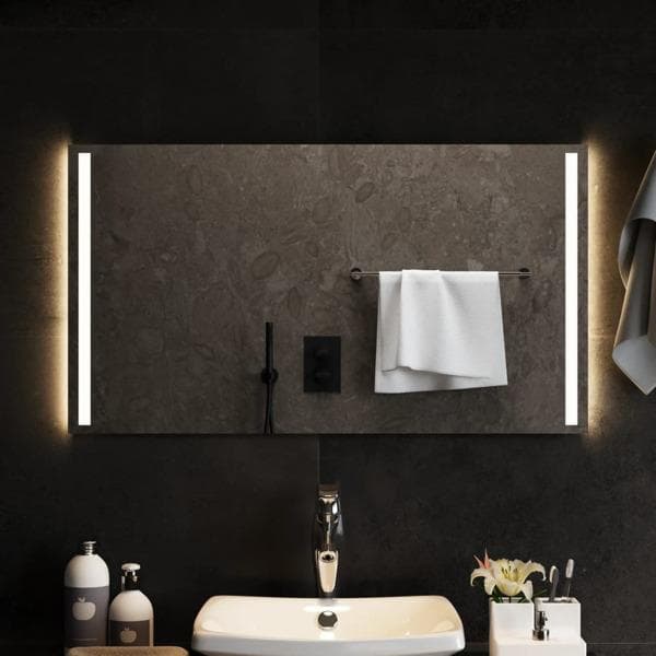 vidaXL Badrumsspegel LED 90x50 cm Transparent