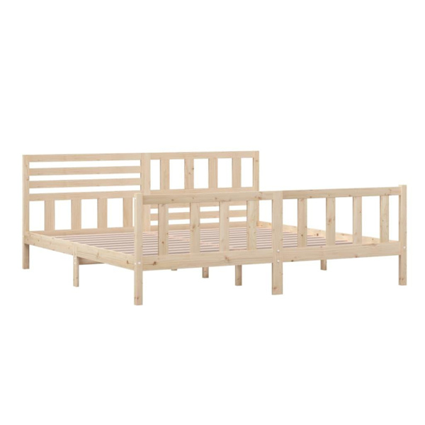 vidaXL Sängram massivt trä 200x200 cm Brun