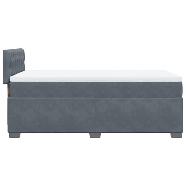 vidaXL Ramsäng med madrass mörkgrå 80x200 cm sammet Grå