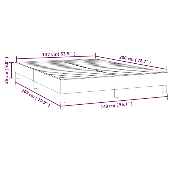 vidaXL Sängram rosa 140x200 cm sammet Rosa