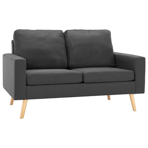 vidaXL Soffa 2-sits mörkgrå tyg grå
