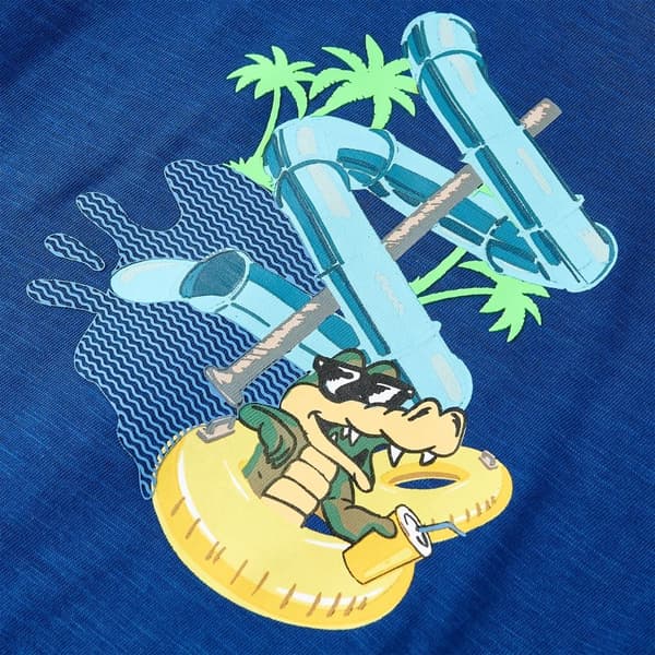 vidaXL T-shirt för barn mörkgrå 128 Blå