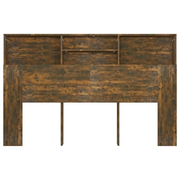 vidaXL Sänggavel med förvaring rökfärgad ek 160x19x103,5 cm Brun