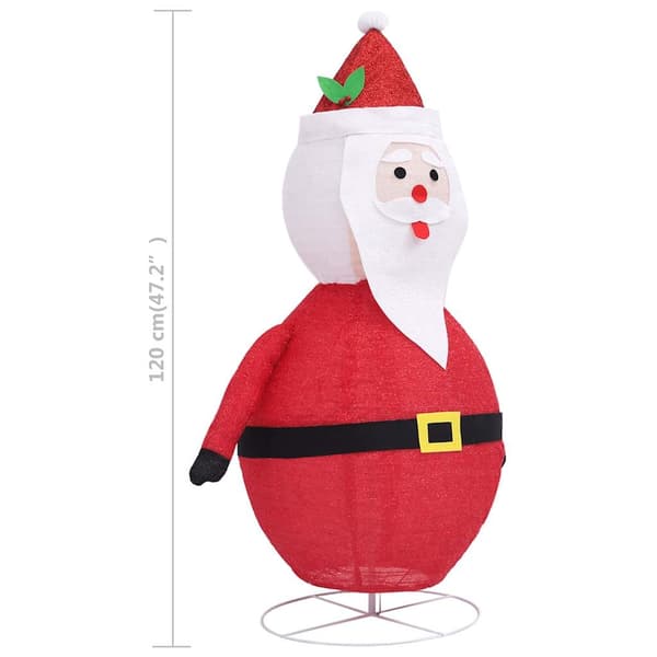 vidaXL Dekorativ jultomte med LED lyxigt tyg 120 cm Röd