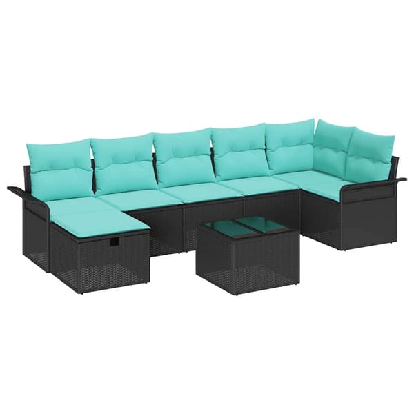 vidaXL Trädgårdsoffset 8 st Poly rattan Beige