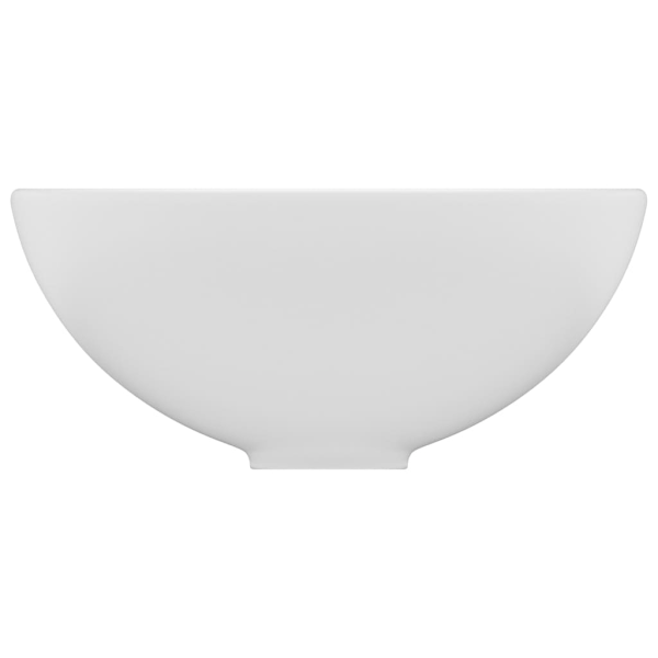 vidaXL Lyxigt runt handfat matt vit 32,5x14 cm keramik Vit