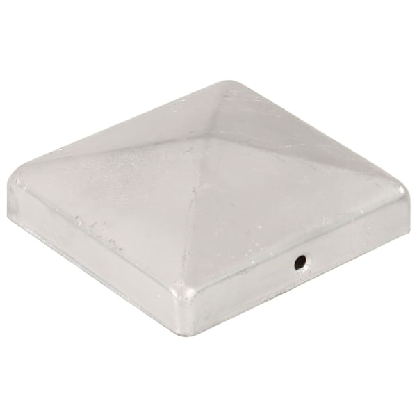 vidaXL Stolphattar pyramid 6 st galvaniserad metall 101x101 mm Silver