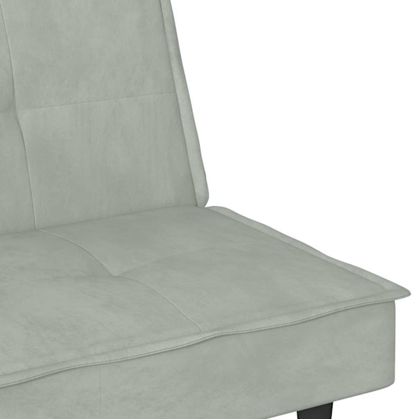 vidaXL Bäddsoffa med kopphållare ljusgrå sammet Grå