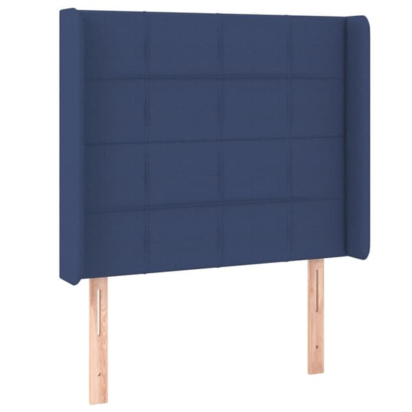 vidaXL Ramsäng med madrass & LED blå 90x190 cm tyg Blå
