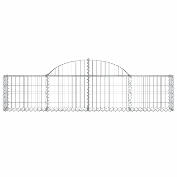 vidaXL Gabion bågformad 15 st 200x30x40/60 cm galvaniserat järn Silver