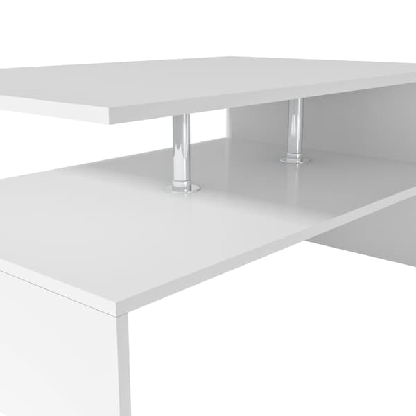 vidaXL Soffbord spånskiva 90x59x42 cm vit Vit