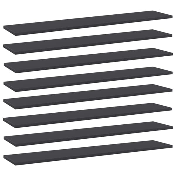 vidaXL Hyllplan 8 st grå 100x20x1,5 cm konstruerat trä grå