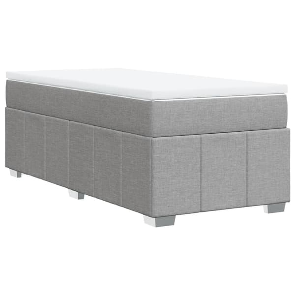 vidaXL Ramsäng med madrass ljusgrå 90x190 cm tyg Grå