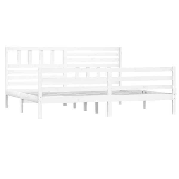 vidaXL Sängram vit massivt trä 200x200 cm Vit