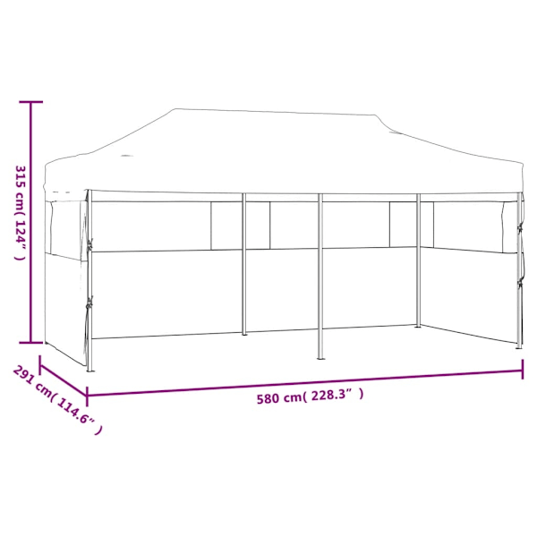 vidaXL Partytält hopfällbart 3 x 6 m gräddvit Creme