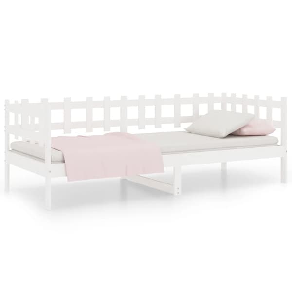 vidaXL Dagbädd vit 90x200 cm massiv furu Vit