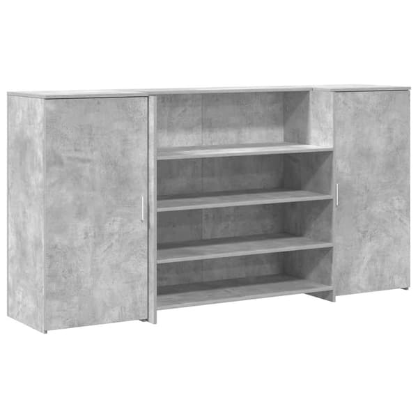 vidaXL Receptionsdisk betonggrå 200x50x103,5 cm konstruerat trä Grå